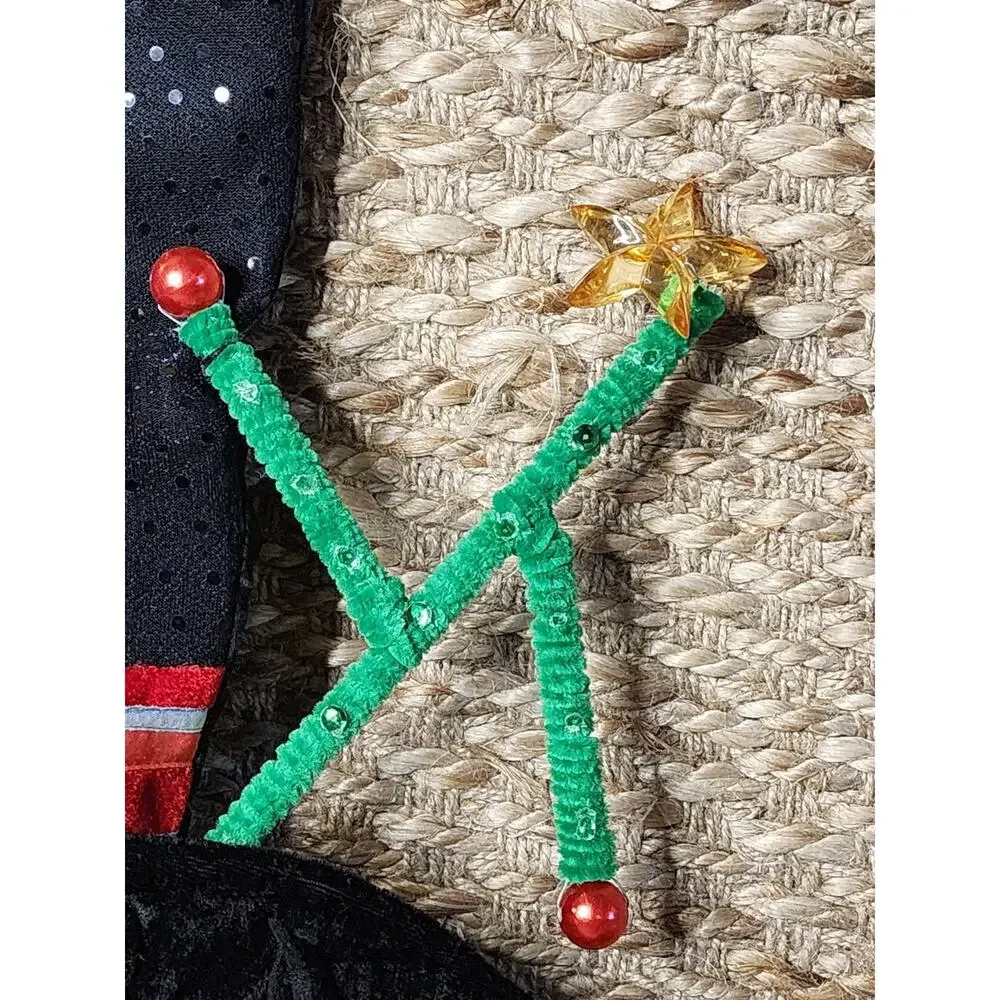 Large 3D Reindeer Christmas Stocking Lined Holiday Decor Eyelashes Sequin 22